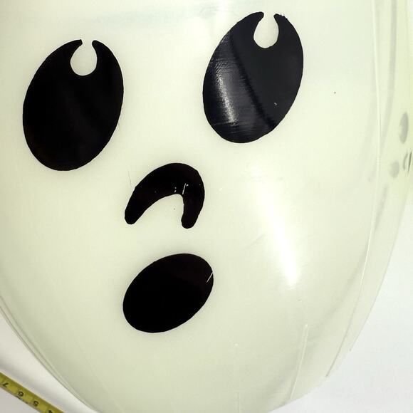 2 Candy Glow In The Dark Halloween Pail Bucket Handle Trick Treat Face 7 in Vtg - Picture 10 of 10